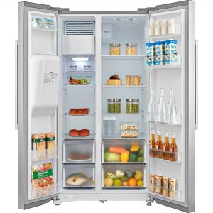 Frigider side-by-side Heinner HSBS-M490XICE deschis