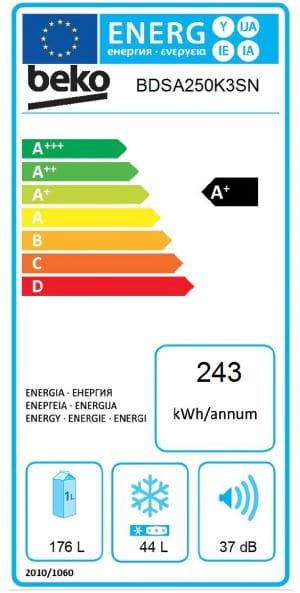 Beko BDSA250K3SN clasa energetica