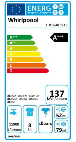 Whirlpool FFB8248SVEE clasa energetica