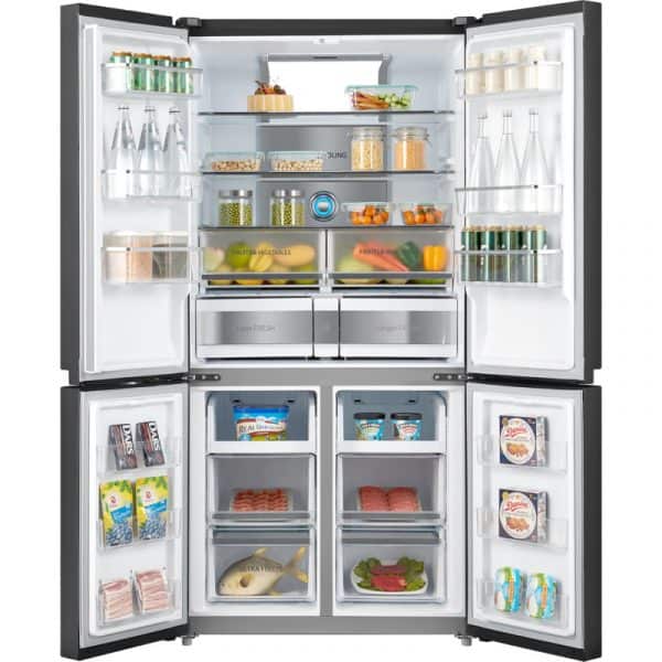 Side by side Toshiba GR-RF840WE-PMS usile deschise