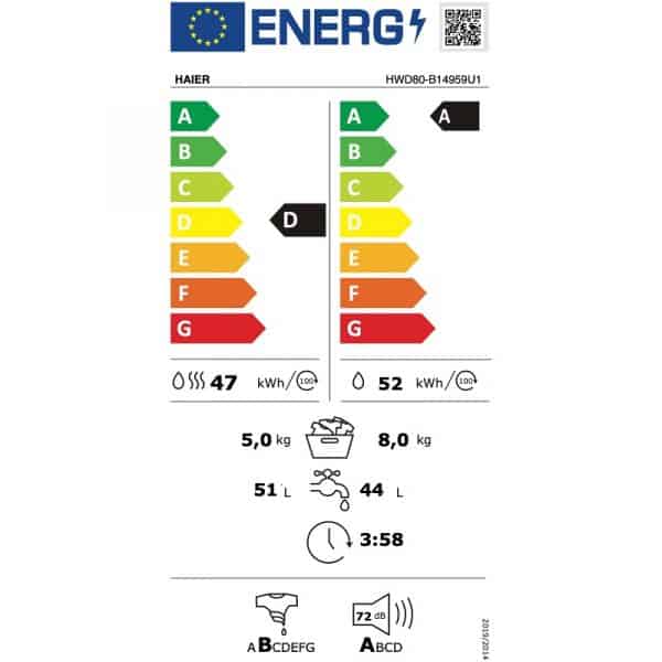 Haier HWD80-B14959U1S eficienta